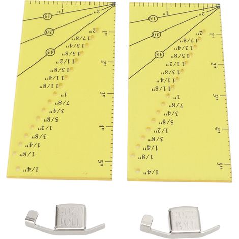 2 jeux de règles de couture avec des guides de couture magnétiques puissants en acier inoxydable transparent et acrylique jaune, et des guides de couture magnétiques de positionnement (1/5)