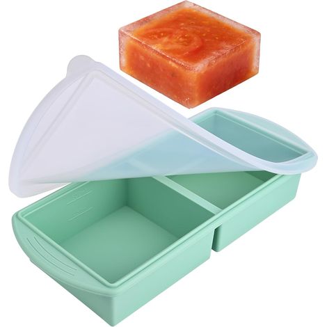 2 Plateau De Congélation,Silicone,Couvercle Hermétique,Acier Renforcé,Sans Bpa,Cuisine