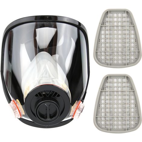 Masque facial complet anti-virus en silicone double filtration, respirateur pour peinture au pistolet, protection gaz (1/5)