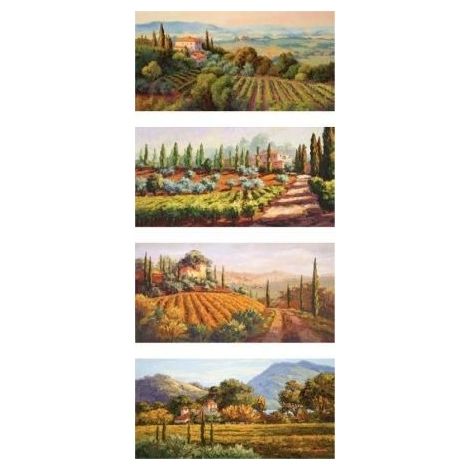 Quadro da Parete oleografico campagna 27 x 54 cm 4 Modelli (1/2)
