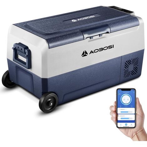 Glaciere a Compression 36l, Glaciere Electrique Double Zone APP, 12 V/24 V et 100-240 V Frigo Camping, -20 ℃ à 20 ℃, pour Voiture, Camion, Bateau, Camping, Car, Caravanes,Voyageant,Maison [Classe éner (1/5)