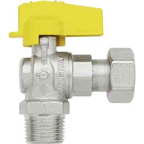 ROBINET D'ANGLE POUR GAZ MÂLE/ÉCROU ROTATIF 1/2" x 3/4"