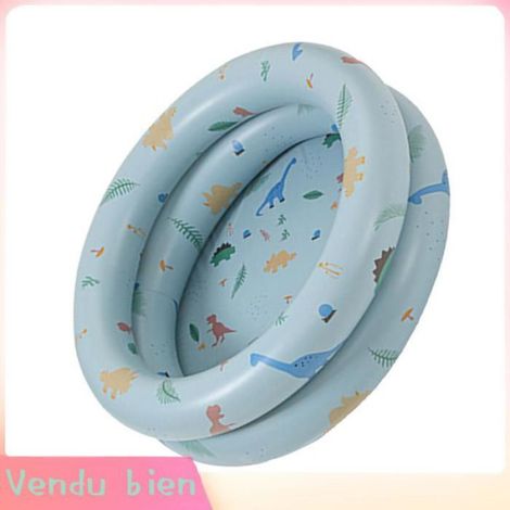 HURRISE Piscine gonflable pour bébé Piscine gonflable bébé rétro rayure sauter piscine famille dinosaure sport pack Dinosaure bleu (1/4)