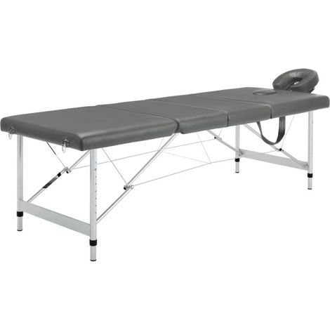 Table de massage 4 zones cadre en Inox 186 x 68 cm anthracite (1/5)
