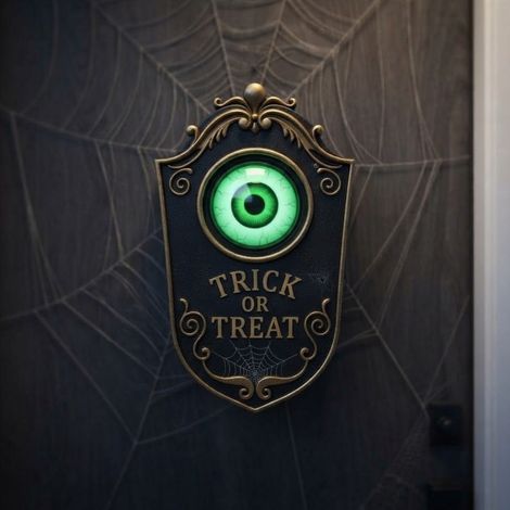 Spooky Animated Lit Eyeball Doorbell (1/2)