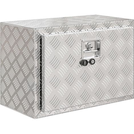 Cassetta degli attrezzi per furgone 60.9 x 35.5 x 40.6 cm impermeabile serratura antifurto industriale cantiere in alluminio argento 210007166