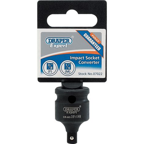 Draper 3/8-Inch Female to 1/4-Inch Male Impact Socket Converter - Model 07022 (1/5)