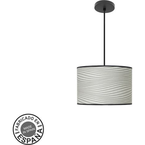 Colgante moda 1xe27 negro/surco gris regx30x30cm