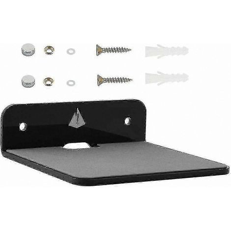 Support mural compact pour haut-parleurs, étagère murale noire pour haut-parleurs, conception durable pour installation audio domestique (1/5)