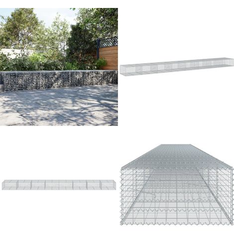 vidaXL Panier gabion avec couvercle 800x100x50 cm fer galvanisé (1/5)