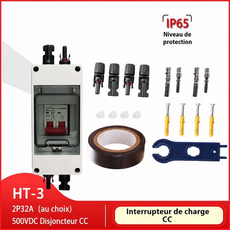 Interrupteur Sectionneur DC Solaire 500V 20A Disjoncteur DZ47 Boîtier HT-3 Rail DIN 960 g – Livraison gratuite (1/5)