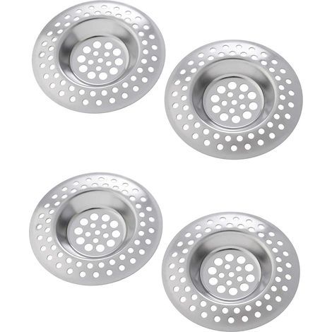 4 filtros de acero inoxidable para fregaderos, lavabos y bañeras (7 cm de ancho). (1/5)