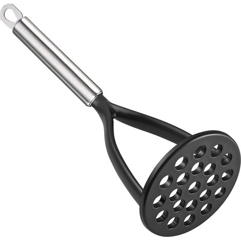 presse-purée, presse-légumes et hachoir en nylon pour ustensiles de cuisine antiadhésifs. Cet ustensile de cuisine est robuste et facile à utiliser (Noir) (1/5)