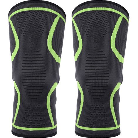 Genouillère de Sport Élastique Fitness Course à Pied Cyclisme Genouillère de Protection Vert Clair Taille XL (1/5)