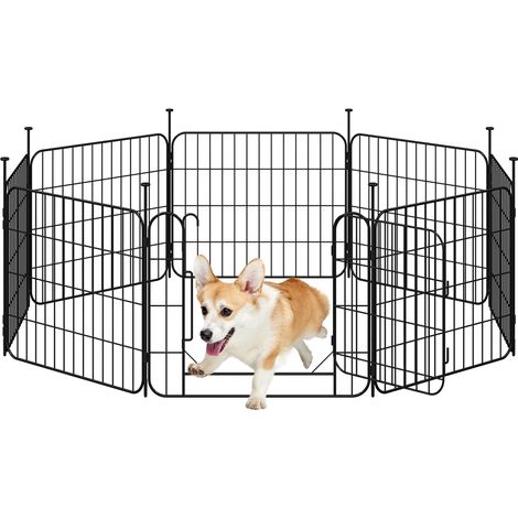 Yaheetech Recinto per Cani da Interno ed Esterno a 8 Pannelli, Box Kennel Cancelletto Pieghevole per Cuccioli Conigli Gatti, Recinzione Cancello per Animali Domestici in Acciaio 60 × 50 cm