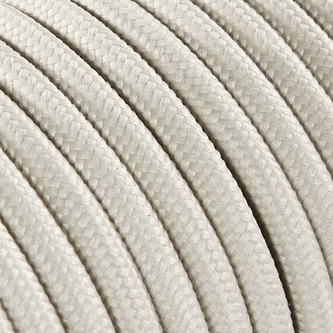 Fil Électrique Tissu Blanc Cassé 2x0,75mm² - Câble Électrique Textile de Qualité