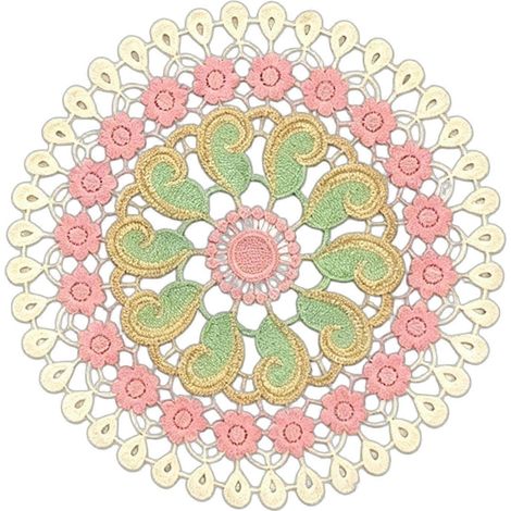 Set de table en dentelle florale – 29 cm, style rétro – pour la table à manger et la décoration intérieure (1/5)