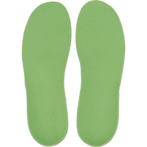 Semelles orthopédiques confortables en gel, amorti des chocs, protection d'impact, soutien de voûte plantaire, vert fluo, pointure 43-44. (1/5)