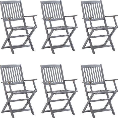 Maison Exclusive - Klappbare Gartenstühle 6 Stk. mit Sitzkissen M