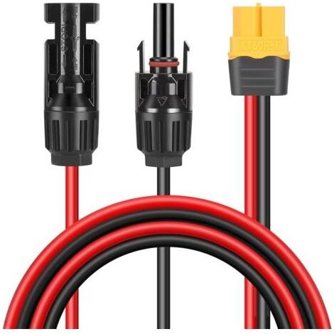 FENOPLASTICACâble Adaptateur XT60 vers Solaire Panneau Charge Connecteur 12AWG 100CM pour Portables générateurs Solaires (1/5)