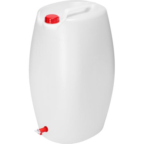 Garronda Jerrican Eau avec Robinet sans BPA jerrican Alimentaire d'eau bidon 60L jerrican Eau 60L bidon Etanche Reservoir Eau Camping Car bidon Eau Camping Accessoires Blanc GD-0083