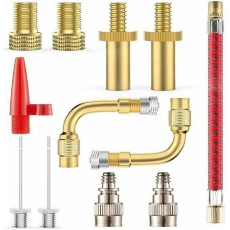 Adaptateur de pompe à vélo, adaptateur de valve de vélo 12 pièces DV AV SV (1/4)