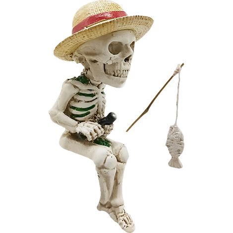 Display 18cm Halloween Fischerei Statue lustiges Skelett