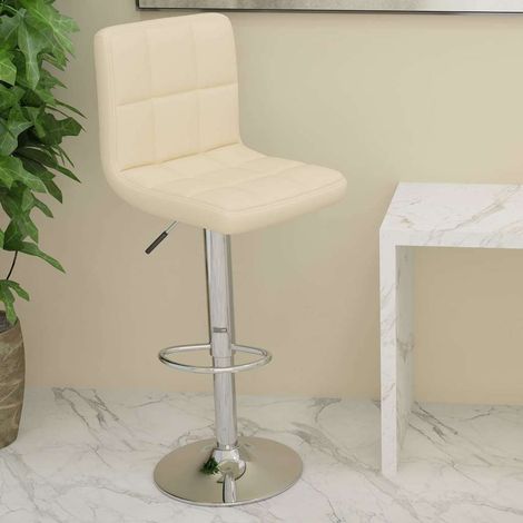 vidaXL Tabouret de bar Crème Similicuir (1/5)