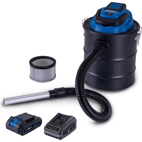 Bidone aspiracenere c-avc15-x con batteria 2,0Ah e caricabatteria ixes Scheppach