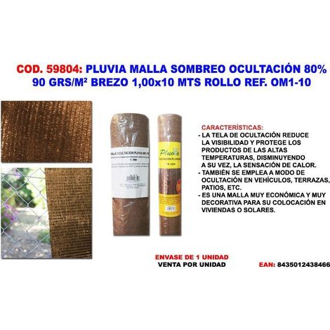 Pluvia malla sombreo/ocultación 90 g/m² brezo 1x10 m rollo