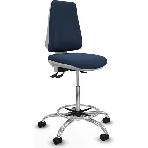 Sgabello piqueras y crespo Elche blu marina cromato confortevole (1/2)