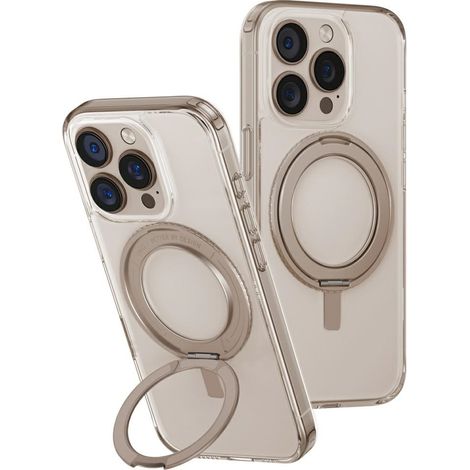 Custodia UNIQ Swivix per iPhone 16 Pro con supporto girevole a 360°, colore oro. (1/5)