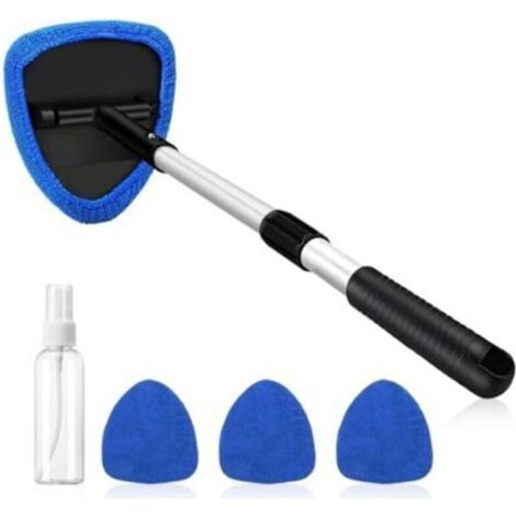 Kit de nettoyage de pare-brise 5 pièces – Nettoyant pour pare-brise de voiture avec tige télescopique, 3 tampons en microfibre et vaporisateur – Nettoyant pour pare-brise de voiture p (1/4)