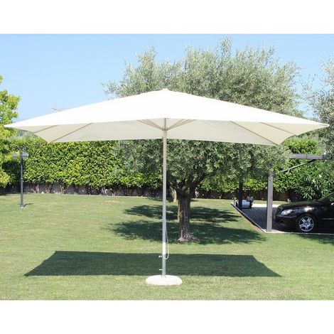 OMBRELLONE MERCURIO 3X4 PALO TORTORA TELO BEIGE 250GR 8 STECCHE CON CARRUCOLA (1/4)