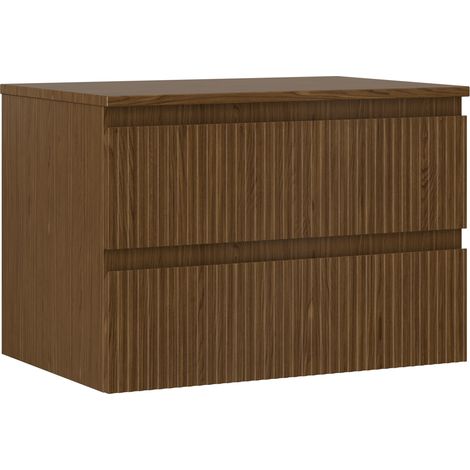 Mexen Rivel Badezimmerschrank 70 cm mit Arbeitsplatte, 2 Schubladen, gerillt, Nuss - 91A20-07047-2-BFFC86 (1/5)