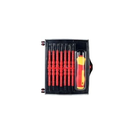 AIDUCHO 7-in-1 1000V Isolierter Schraubendrehersatz mit austauschbaren Schraubendreherbits, magnetischen Kreuzschlitz- und Schlitzbits - Elektriker-Reparaturset - B - Crezuo