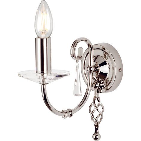 Elstead Aegean - 1 Light Indoor Candle Wandleuchte Nickel poliert, E14 (1/5)