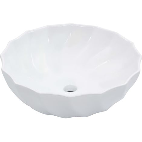Lavabo lavabo da appoggio lavabo da appoggio montato interno bagno doccia cabina WC casa 46 x 17 cm ceramica bianca 020002630