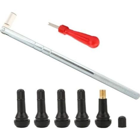 Kit de Tire-Valve - SENZEAL - 1pcs Tire-Valve + 5pcs Valves Tubeless - Durable - Universel - Entretien Pneu (1/4)