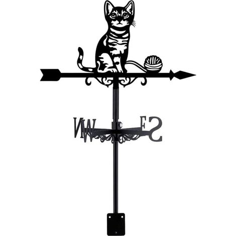 Outdoor Garden Weather Vane for Cats, Rooftop Weather Vane, String Ball Weather Vane for Cats, Decorative Metal Indicator Weather Vane, Outdoor Garden Decoration (1/5)