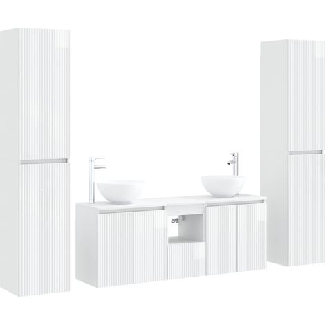 Bathroom Furniture Set 5 pcs High Gloss White vidaXL (1/5)