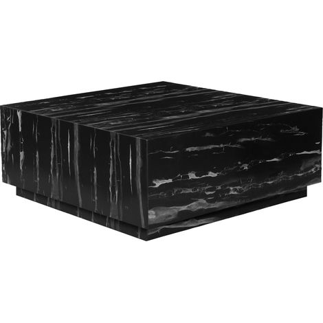 Vito-Table d’appoint en marbre noir gris