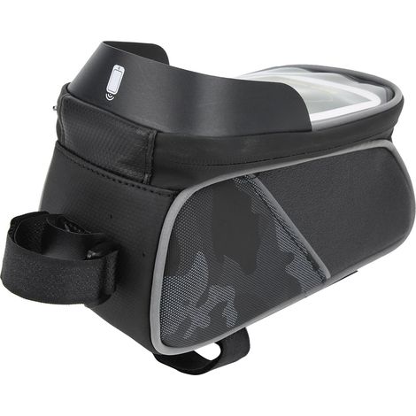 Sacoche de cadre avant de vélo étanche en TPU sensible aux écrans tactiles, fixation pour téléphone sur le tube supérieur. (1/5)
