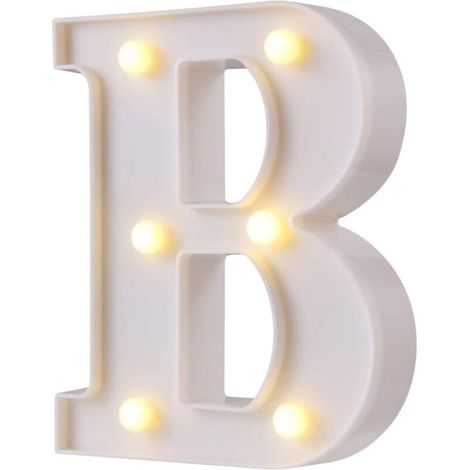 LED-Leuchtbuchstaben, 26 Buchstaben, ideal für Hochzeiten, Partys und Bars (Weißes B) - Fei Yu (1/5)