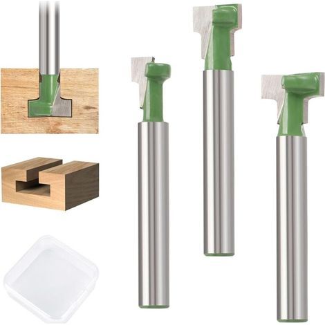 3PCS Fraises pour Défonceuses, Fraise Bois Tige 7.96mm/ 9.52 mm/ 12.7 mm Fraise à Copier Fraise à Affleurer Fraise en T (1/5)