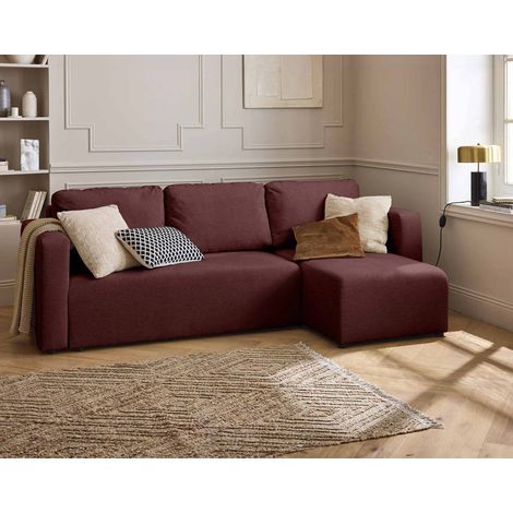 Canopy - canapé d'angle réversible - 4 places - convertible avec coffre - en tissu texturé