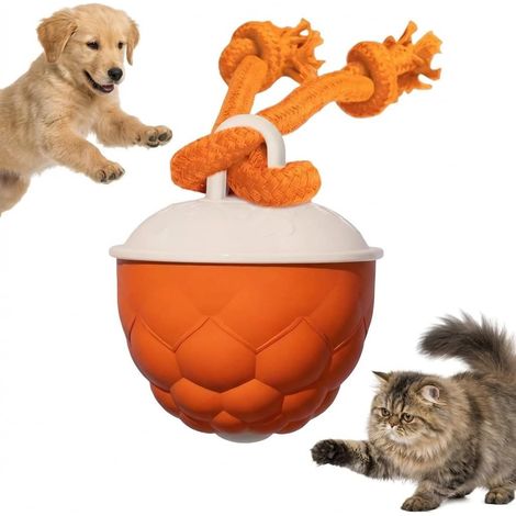 Juguete interactivo para perros para aliviar el aburrimiento de tu perro: pelota rodante automática con cuerda, pelota que rebota sensible al tacto, para perros grandes, medianos y pequeños. (1/3)