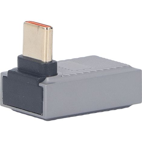 Convertisseur USB vers USB-C 10 Gbit/s 120 W en aluminium avec éclairage intégré, adaptateur coudé USB femelle vers USB-C mâle pour le transfert de données et la charge. (1/5)