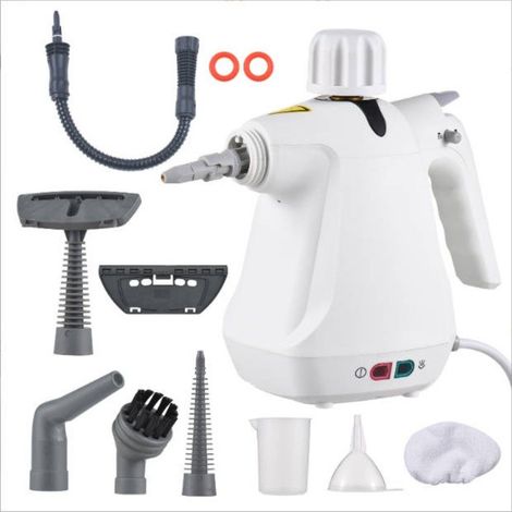 Nettoyeur vapeur à main 1000W portatif multifonction 3 bar avec accessoires, pour cuisine, salle de bain, joints, carrelage, vitres (1/5)