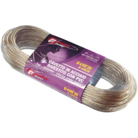 CAVETTO CAVO STENDIBIANCHERIA OTTONATO PLASTIFICATO D. 4 MM 20 MT(27223)